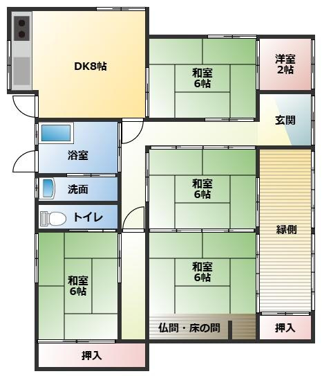 都城市高崎町大牟田の中古一戸建の間取り
