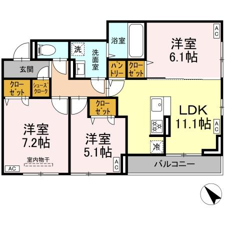 【間取り】 | D-ROOM都賀2丁目ⅡｰA棟