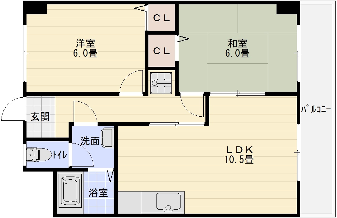 玉手山ハイツ１号館の間取り|玉手山ハイツ１号館