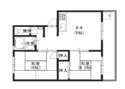 Tウエストマンション　A棟の間取り