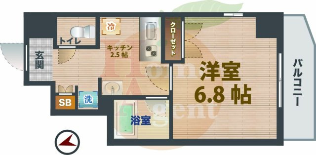 【間取り】 | ヴェルステージ南阿佐ヶ谷 | 1Kのお部屋です。