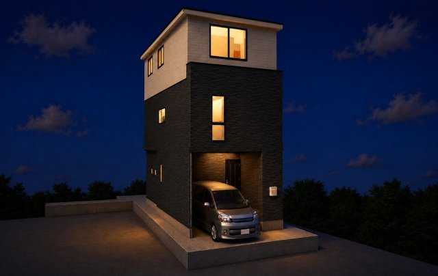 鳴尾町2丁目　建築条件付土地の外観パース|新築参考プラン/建物面積97.51ｍ、建物金額1949万円