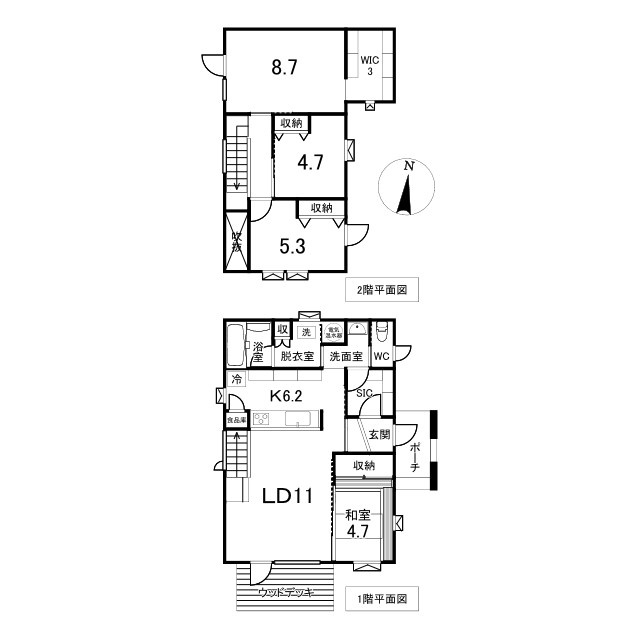 中古戸建　錦町の間取り