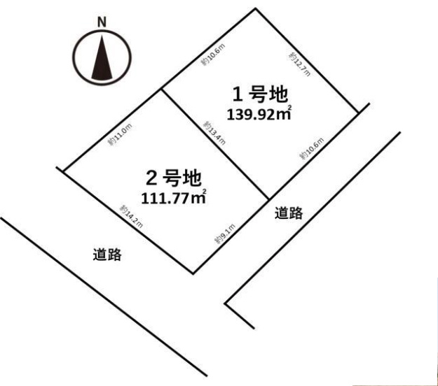 半田市港町１丁目　売り土地【1号地】の区画図