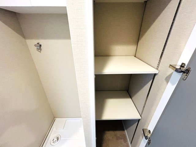 最上階×角部屋でペット飼えちゃう！！田の字間取りではない！！何と言ってもまずマンションエントランスから爆上げ必須！！な、『パークハイム三ツ沢』リノベーションのランドリースペース