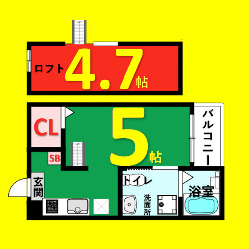 エクシア道徳(エクシアドウトク)　名古屋市賃貸　仲介手数料無料の間取り