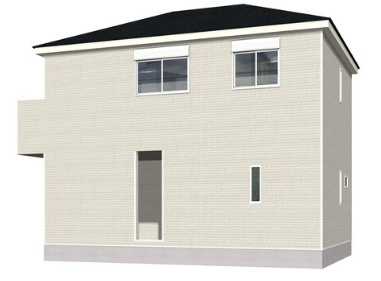 「ガレージハウス」高知市城見町第1　1号棟新築一戸建ての外観パース|どこから見ても美しい、統一感のあるカラーリング。
