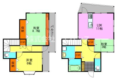 【間取り】 | 松ヶ丘町貸家