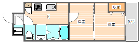 CLUB ORIENT No.103(クラブオリエントNo.103)の間取り|使いやすい間取りです。