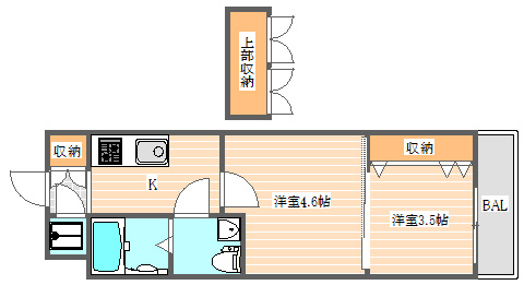 No.54 Wes-PROJECT博多駅南(No.54 ダブリューズプロジェクト54)の間取り|使いやすい間取りです。