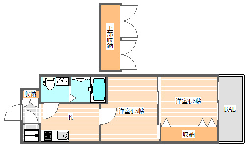 No.48 PROJECT2100博多(No.48プロジェクト2100博多)の間取り|使いやすい間取りです。