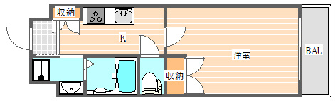 CLUB ORIENT No.105(クラブオリエントNo.105)の間取り|使いやすい間取りです。