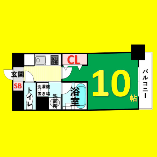 スカイコート千代田　名古屋市賃貸　仲介手数料無料の間取り