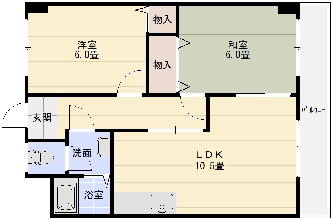 玉手山ハイツ１号館の間取り|玉手山ハイツ１号館