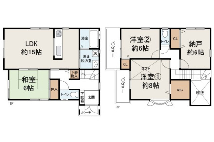 貝塚市窪田　中古戸建の間取り