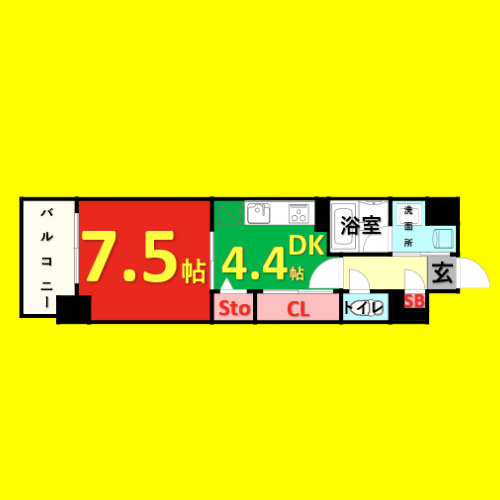シグナス　名古屋市賃貸　仲介手数料無料の間取り