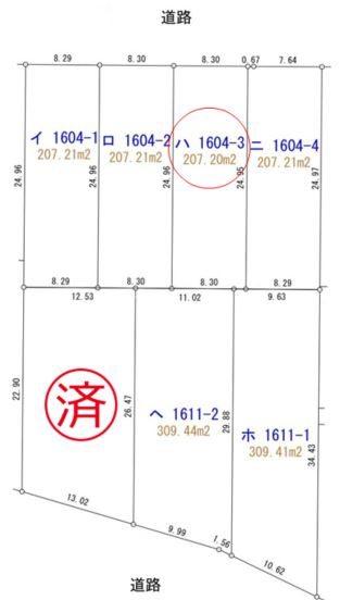 福井市木田3丁目　売地③の土地図
