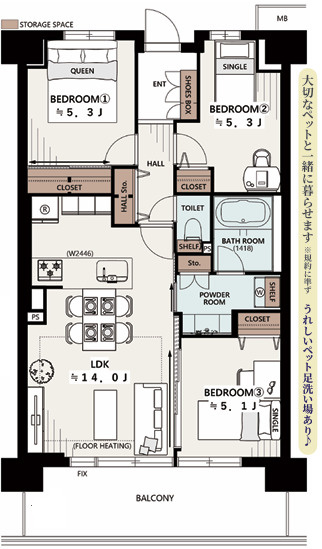 ルネ北綾瀬の間取り