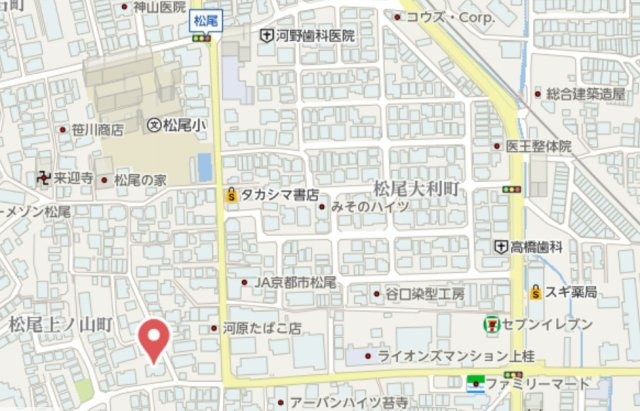 京都市西京区松尾井戸町　建築条件なし土地の地図
