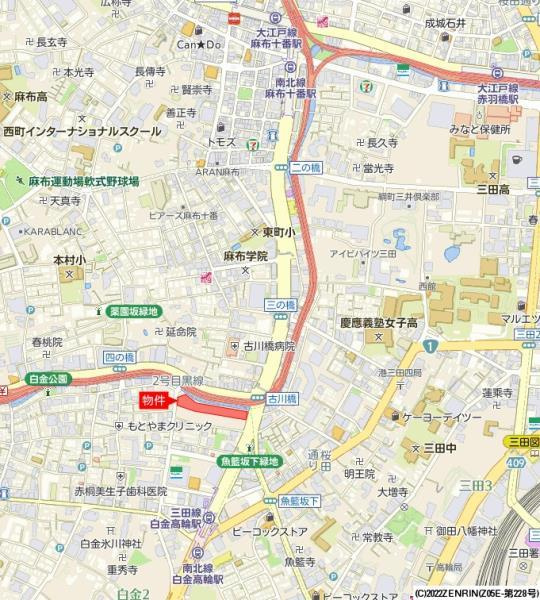 白金ザ・スカイ西棟の地図