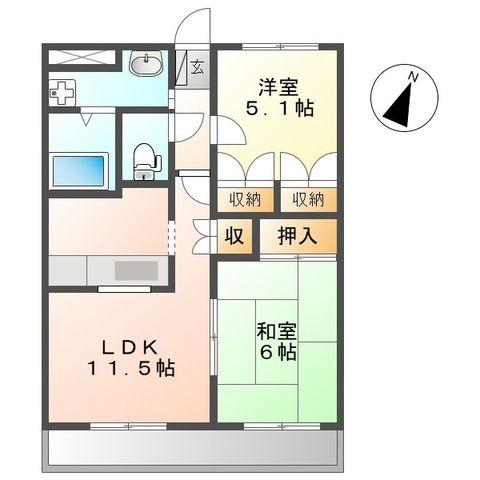 グリーンヒル弐番館の間取り
