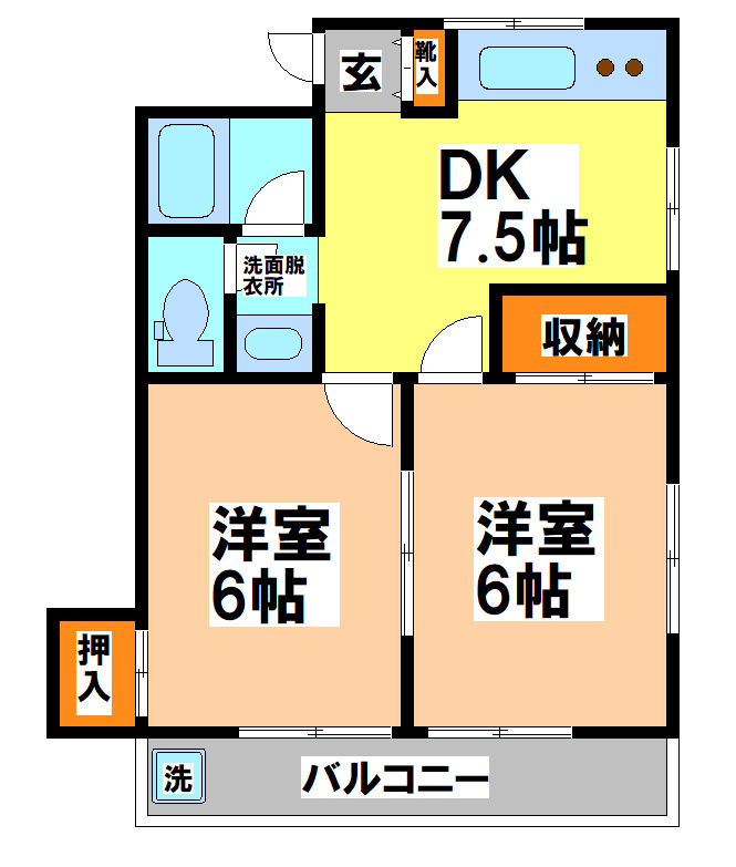 増田コーポⅢ号棟の間取り