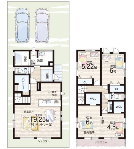 ■枚方市長尾台　第1期　新築一戸建ての間取り|2号地