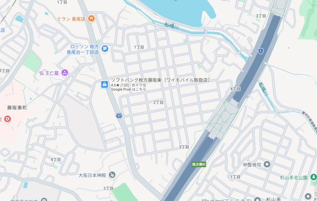 ■枚方市長尾台　第1期　新築一戸建ての地図