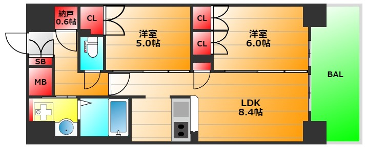 セイシア大拓26の間取り|現状有姿