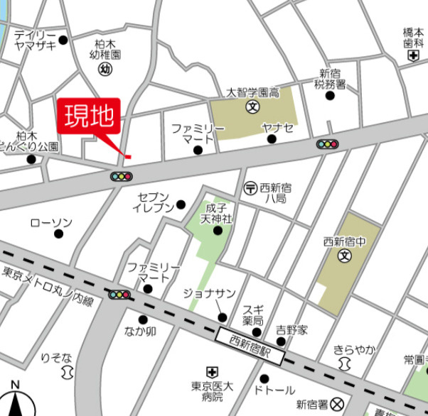 ミュールメゾン西新宿の地図