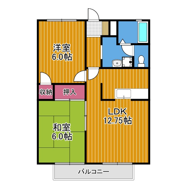 コーポ・ツインチェリーA棟の間取り