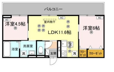 フィオーレガーデン北田宮　Aの間取り