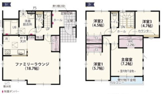 【間取り】 | ワイウッドコート結城市結城第5期　 | 南向きで明るい間取りが特徴です☆