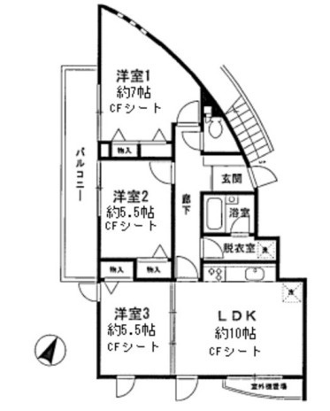 三鷹市新川６丁目の賃貸マンションの間取り
