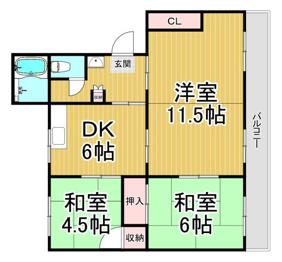 中山五月台住宅８号棟の間取り