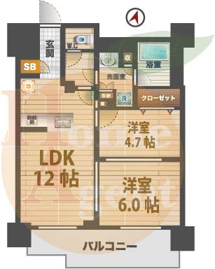 【間取り】 | エミリブ鷺ノ宮 | 2LDKのお部屋です。