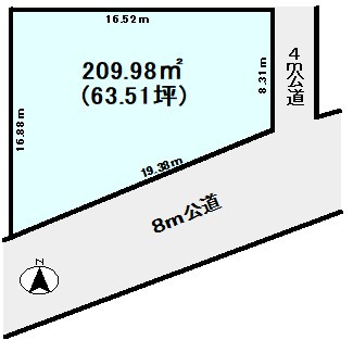 筑西市　下川島の土地図