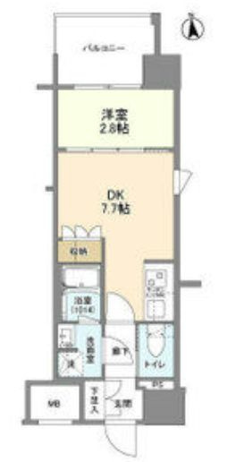 ソルレヴェンテ北堀江Qの間取り