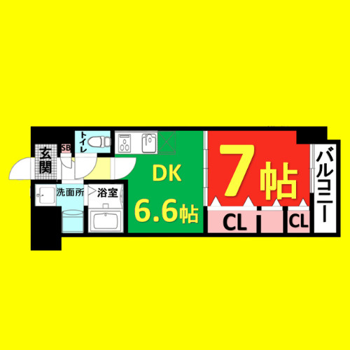 フローラ　名古屋市賃貸　仲介手数料無料の間取り