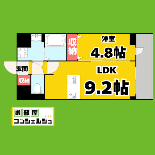 プレサンス鶴舞ファーストの間取り