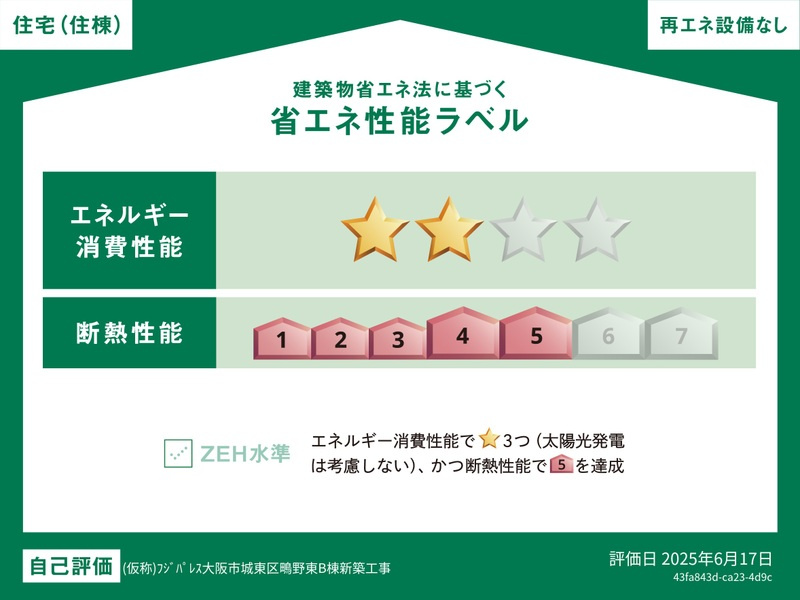 フジパレス鴫野東イーストの省エネ性能ラベル