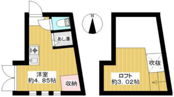 中野区大和町２丁目のアパートの間取り