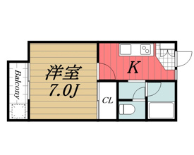 【間取り】 | カームダウンハイツ　B