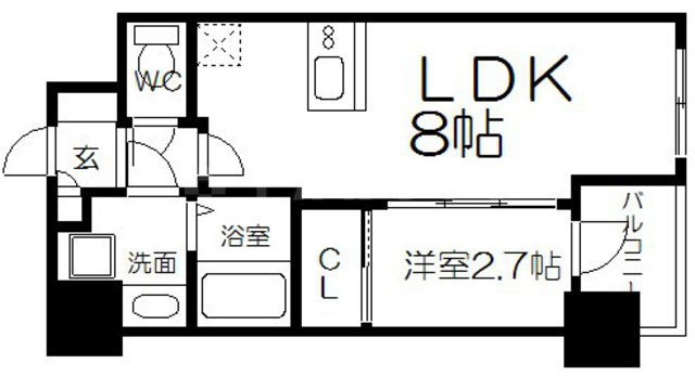 HS梅田EASTの間取り|HS梅田EAST　開放感のある間取り
