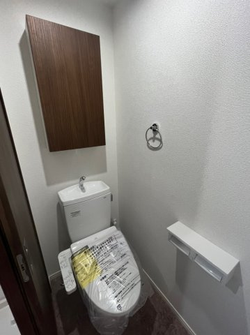 落ち着いた色調のトイレです