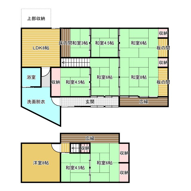 【建物40坪以上】国東町浜　8LDKの間取り