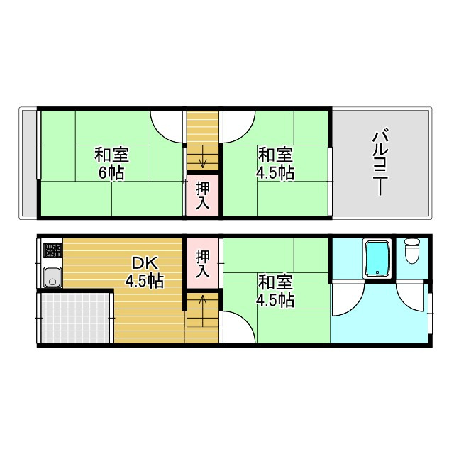北条７丁目テラスハウス・左の間取り