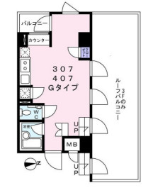 新宿区百人町１丁目の賃貸マンションの間取り