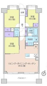 レクセルプラザ篠崎（14階）／仲介手数料無料／内装フルリノベーションの間取り