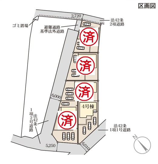 Livele Garden大泉町第14寄木戸　新築住宅4号棟の区画図